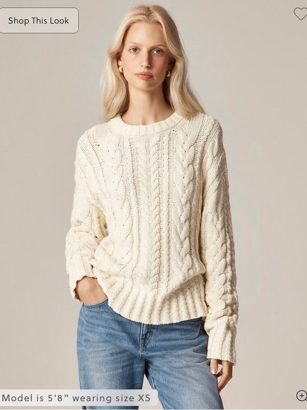 J crew Cable-knit crewneck sweater